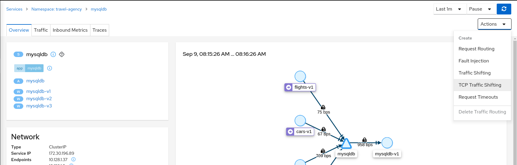 TCP Traffic Shifting Action TCP Traffic Shifting Action